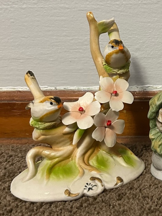 Napoleon Capodimonte Other - 1800s Antique Italian Napoleon Capodimonte Porcelain Goldfinches & Orchids